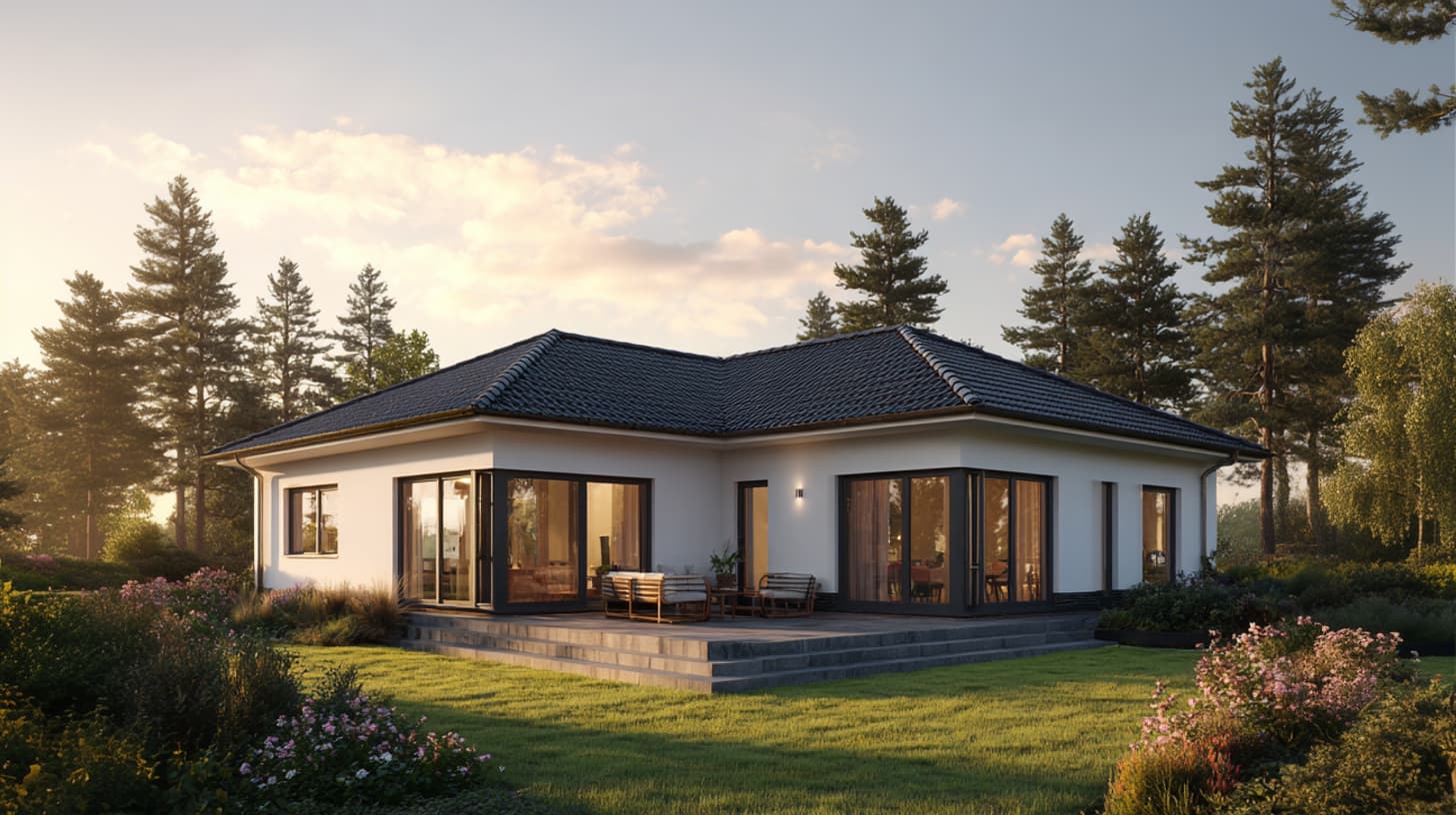 Zeitgemäßer Bungalow mit großzügigen Fensterflächen