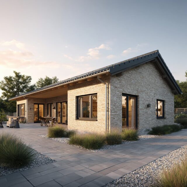 Zeitgemäßer Bungalow mit großzügigen Fensterflächen