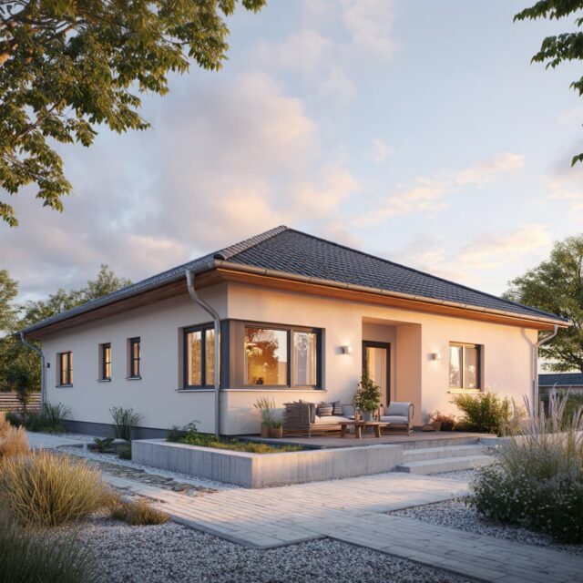 Einfamilienhaus in Bungalowbauweise mit seitlichem Carport