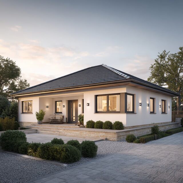 Einfamilien-Bungalow mit Carport und Einfahrt