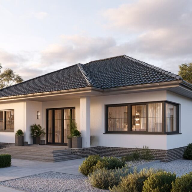 Eingeschossiger Bungalow mit Garten und Terrasse