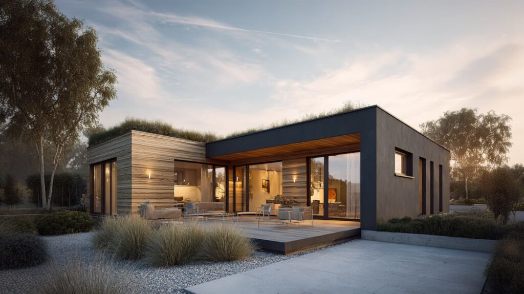 Freistehender Bungalow mit Terrasse und Gartenfläche